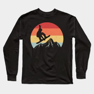Vintage Retro Snowboarding Sun 70s 80s Long Sleeve T-Shirt
